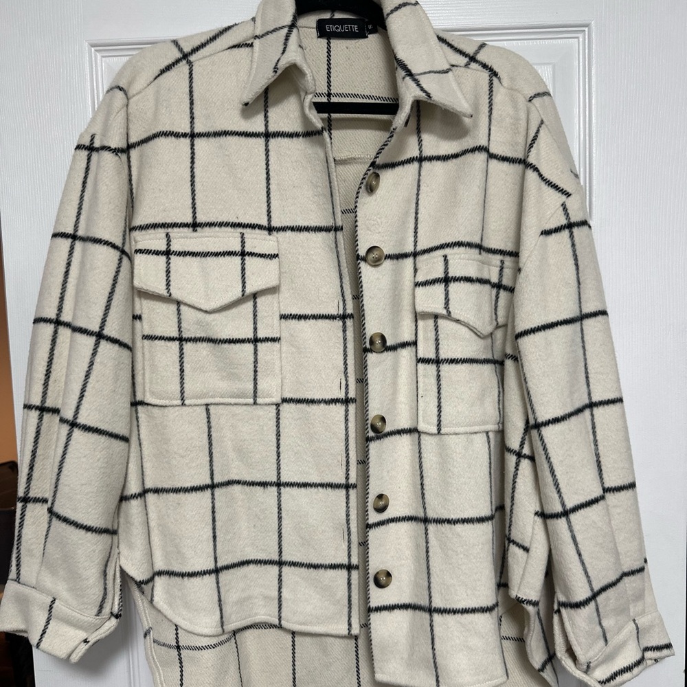Asymmetrical Flannel Jacket